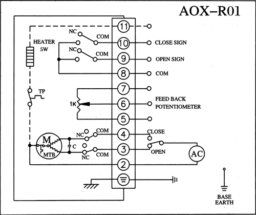 AOX电动执行器接线图