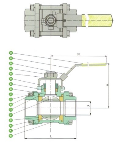 CYQ13三片式全流量球阀